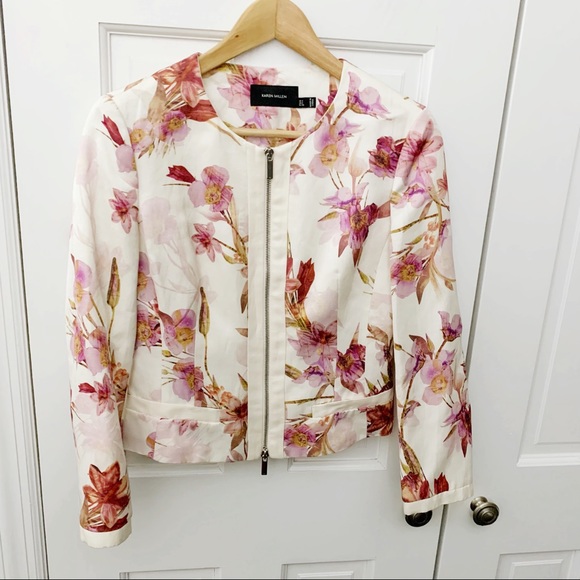 Karen Millen Jackets & Blazers - Karen Millen Floral Linen Blend Blazer